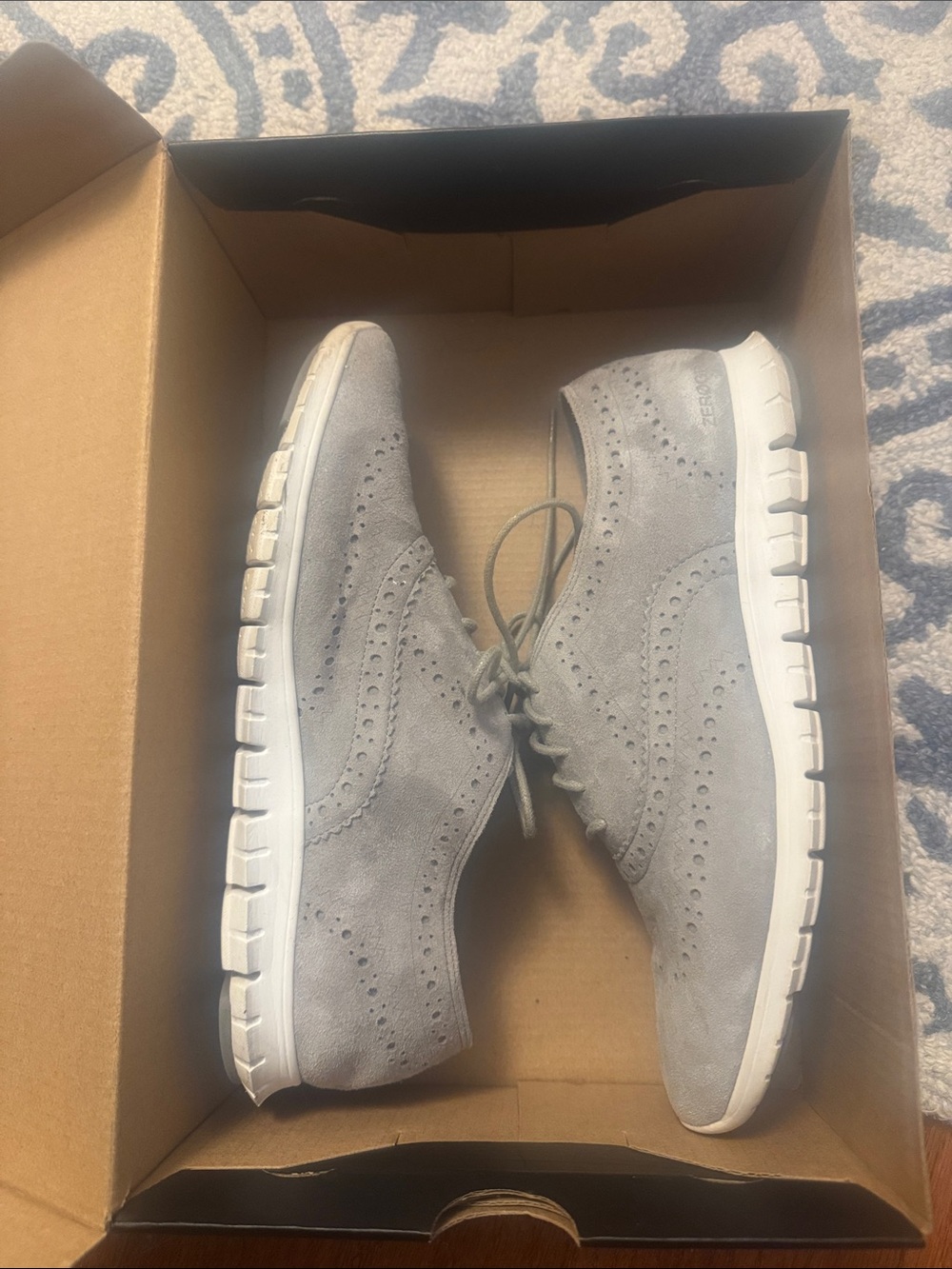 Cole Haan Light Gray Suede Wingtip Sneakers